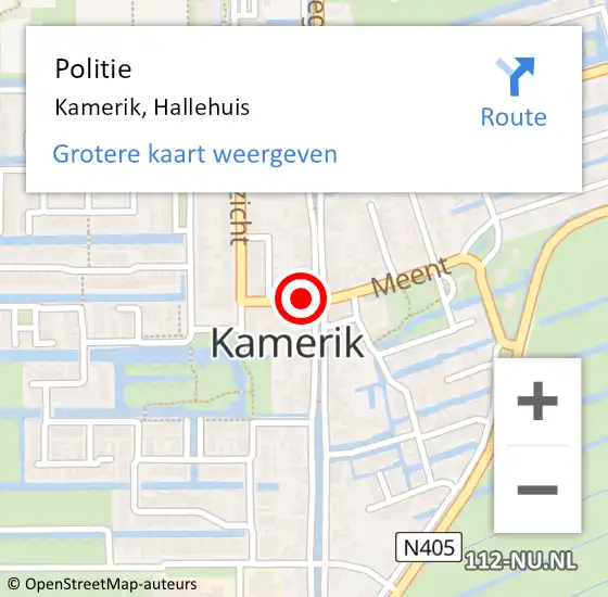 Locatie op kaart van de 112 melding: Politie Kamerik, Hallehuis op 12 juni 2014 20:38