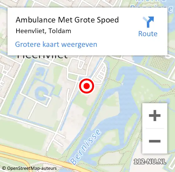 Locatie op kaart van de 112 melding: Ambulance Met Grote Spoed Naar Heenvliet, Toldam op 10 juni 2021 07:28