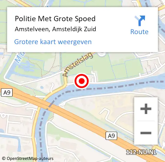 Locatie op kaart van de 112 melding: Politie Met Grote Spoed Naar Amstelveen, Amsteldijk Zuid op 10 juni 2021 07:49