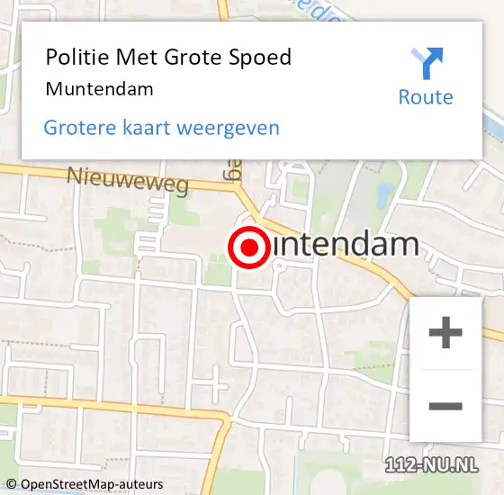 Locatie op kaart van de 112 melding: Politie Met Grote Spoed Naar Muntendam op 10 juni 2021 07:56