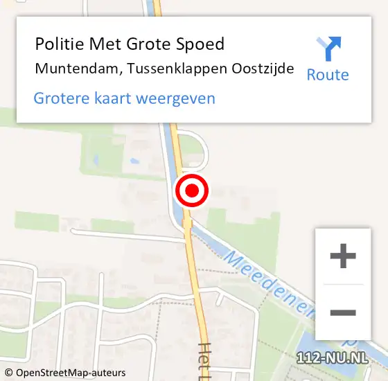 Locatie op kaart van de 112 melding: Politie Met Grote Spoed Naar Muntendam, Tussenklappen Oostzijde op 10 juni 2021 07:57