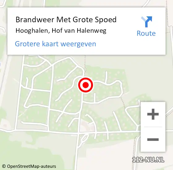 Locatie op kaart van de 112 melding: Brandweer Met Grote Spoed Naar Hooghalen, Hof van Halenweg op 10 juni 2021 08:47