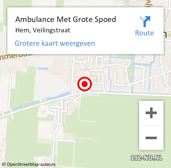 Locatie op kaart van de 112 melding: Ambulance Met Grote Spoed Naar Hem, Veilingstraat op 10 juni 2021 09:24