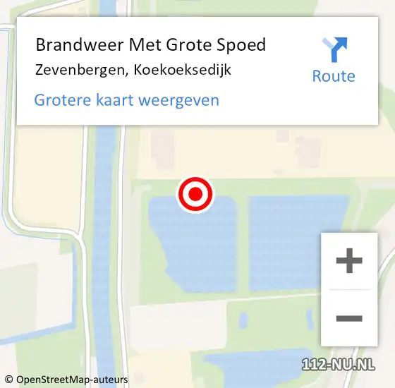 Locatie op kaart van de 112 melding: Brandweer Met Grote Spoed Naar Zevenbergen, Koekoeksedijk op 10 juni 2021 09:32