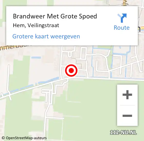 Locatie op kaart van de 112 melding: Brandweer Met Grote Spoed Naar Hem, Veilingstraat op 10 juni 2021 09:38