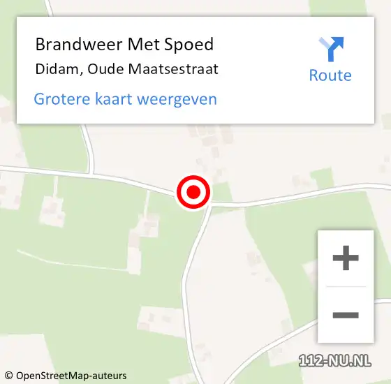 Locatie op kaart van de 112 melding: Brandweer Met Spoed Naar Didam, Oude Maatsestraat op 10 juni 2021 10:07