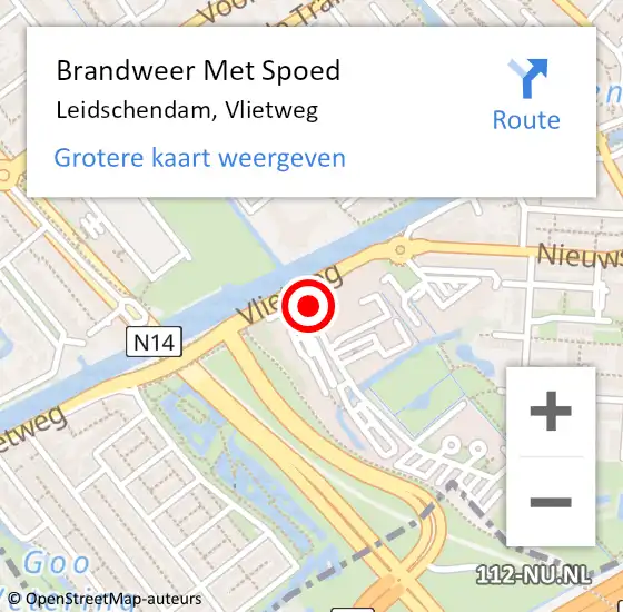 Locatie op kaart van de 112 melding: Brandweer Met Spoed Naar Leidschendam, Vlietweg op 10 juni 2021 10:17