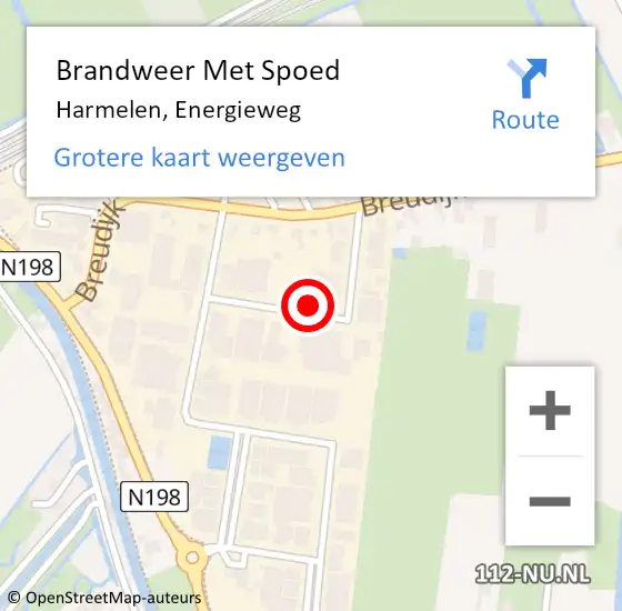 Locatie op kaart van de 112 melding: Brandweer Met Spoed Naar Harmelen, Energieweg op 10 juni 2021 10:39