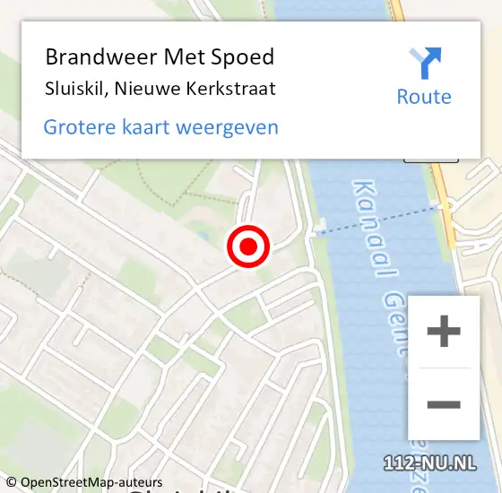 Locatie op kaart van de 112 melding: Brandweer Met Spoed Naar Sluiskil, Nieuwe Kerkstraat op 10 juni 2021 10:49