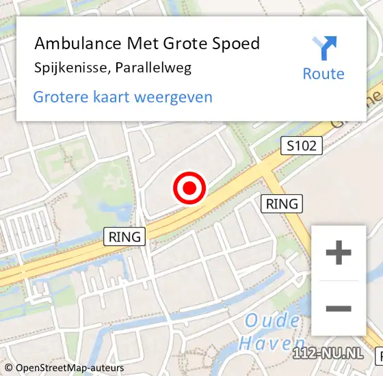 Locatie op kaart van de 112 melding: Ambulance Met Grote Spoed Naar Spijkenisse, Parallelweg op 10 juni 2021 11:17