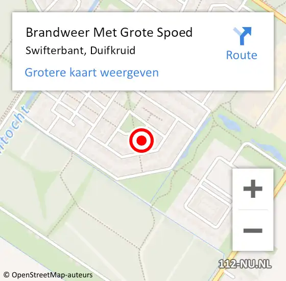 Locatie op kaart van de 112 melding: Brandweer Met Grote Spoed Naar Swifterbant, Duifkruid op 10 juni 2021 11:20