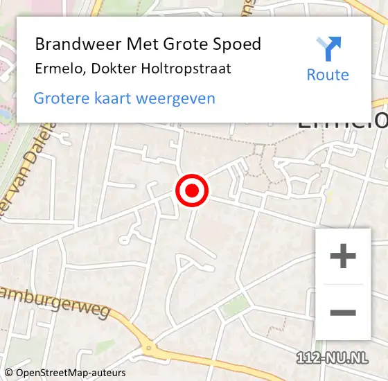 Locatie op kaart van de 112 melding: Brandweer Met Grote Spoed Naar Ermelo, Dokter Holtropstraat op 10 juni 2021 11:25