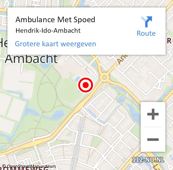 Locatie op kaart van de 112 melding: Ambulance Met Spoed Naar Hendrik-Ido-Ambacht op 10 juni 2021 11:48