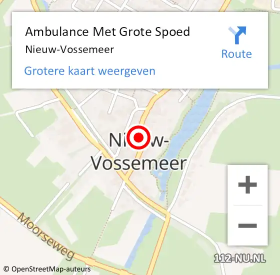 Locatie op kaart van de 112 melding: Ambulance Met Grote Spoed Naar Nieuw-Vossemeer op 10 juni 2021 12:00