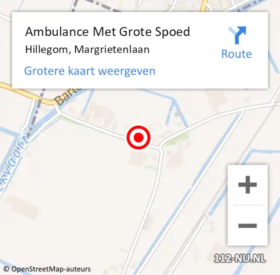 Locatie op kaart van de 112 melding: Ambulance Met Grote Spoed Naar Hillegom, Margrietenlaan op 10 juni 2021 12:11