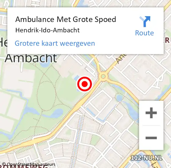 Locatie op kaart van de 112 melding: Ambulance Met Grote Spoed Naar Hendrik-Ido-Ambacht op 10 juni 2021 12:12