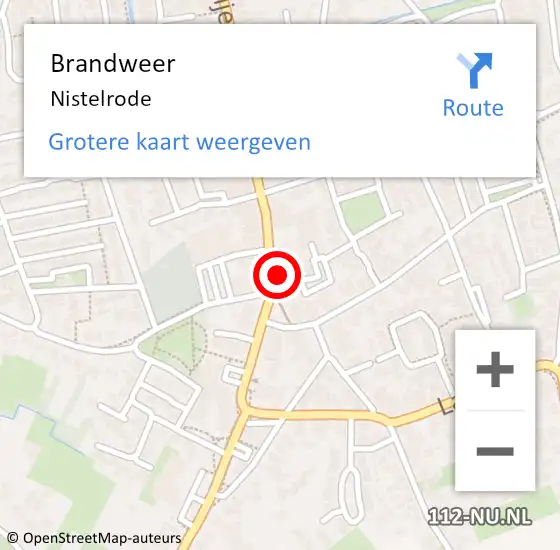 Locatie op kaart van de 112 melding: Brandweer Nistelrode op 10 juni 2021 12:30