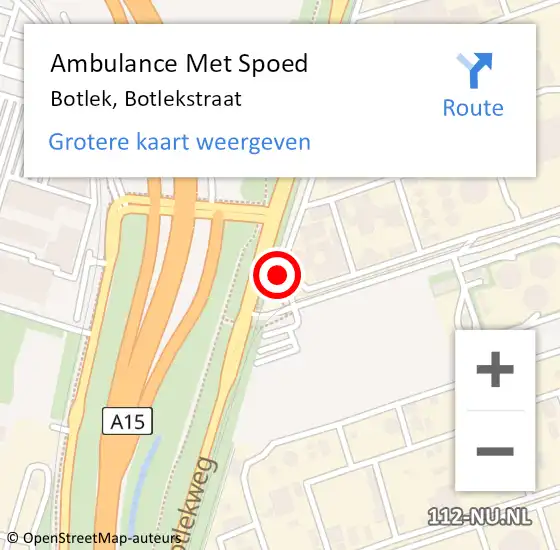 Locatie op kaart van de 112 melding: Ambulance Met Spoed Naar Botlek, Botlekstraat op 10 juni 2021 12:39