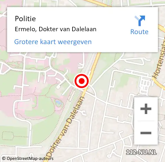 Locatie op kaart van de 112 melding: Politie Ermelo, Dokter van Dalelaan op 10 juni 2021 12:45