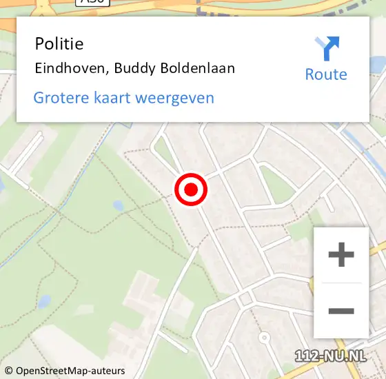 Locatie op kaart van de 112 melding: Politie Eindhoven, Buddy Boldenlaan op 10 juni 2021 13:03