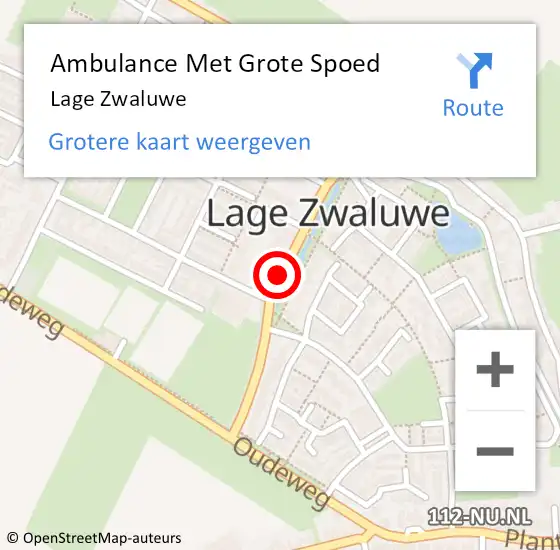 Locatie op kaart van de 112 melding: Ambulance Met Grote Spoed Naar Lage Zwaluwe op 10 juni 2021 13:12