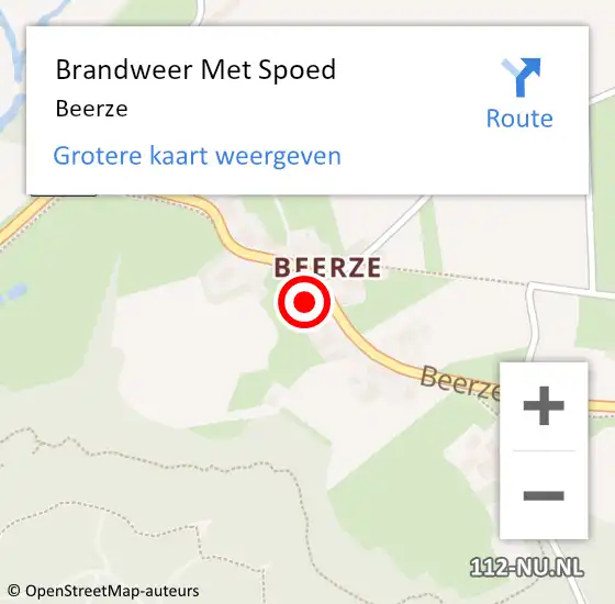 Locatie op kaart van de 112 melding: Brandweer Met Spoed Naar Beerze op 10 juni 2021 13:17