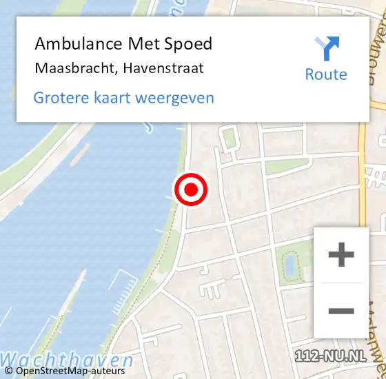 Locatie op kaart van de 112 melding: Ambulance Met Spoed Naar Maasbracht, Havenstraat op 10 juni 2021 13:19