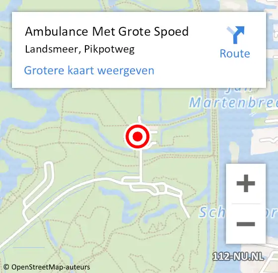 Locatie op kaart van de 112 melding: Ambulance Met Grote Spoed Naar Landsmeer, Pikpotweg op 10 juni 2021 13:46