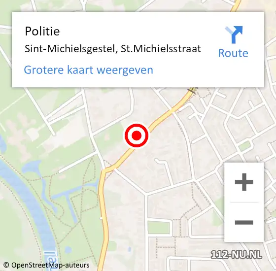 Locatie op kaart van de 112 melding: Politie Sint-Michielsgestel, St.Michielsstraat op 10 juni 2021 13:47