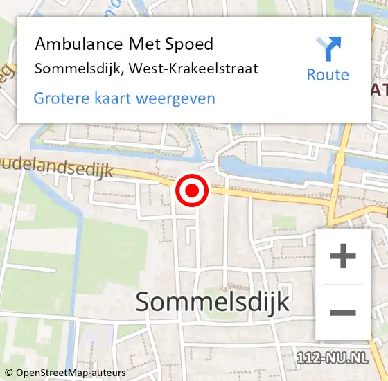 Locatie op kaart van de 112 melding: Ambulance Met Spoed Naar Sommelsdijk, West-Krakeelstraat op 10 juni 2021 14:45