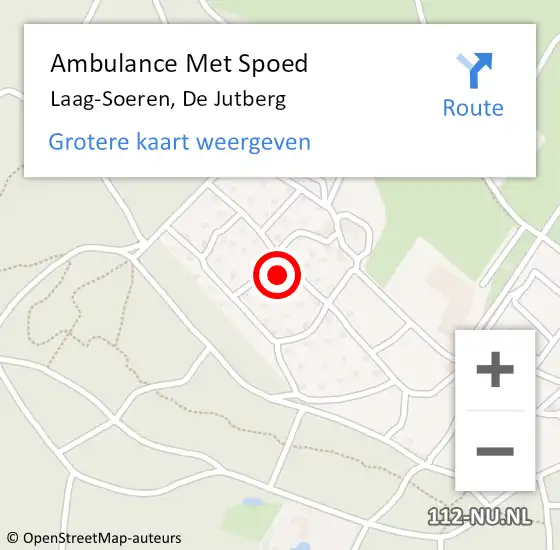 Locatie op kaart van de 112 melding: Ambulance Met Spoed Naar Laag-Soeren, De Jutberg op 10 juni 2021 14:50