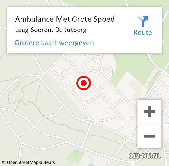 Locatie op kaart van de 112 melding: Ambulance Met Grote Spoed Naar Laag-Soeren, De Jutberg op 10 juni 2021 14:57