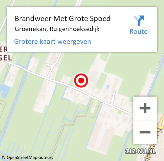 Locatie op kaart van de 112 melding: Brandweer Met Grote Spoed Naar Groenekan, Ruigenhoeksedijk op 10 juni 2021 15:02