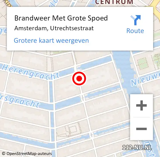 Locatie op kaart van de 112 melding: Brandweer Met Grote Spoed Naar Amsterdam, Utrechtsestraat op 10 juni 2021 15:12