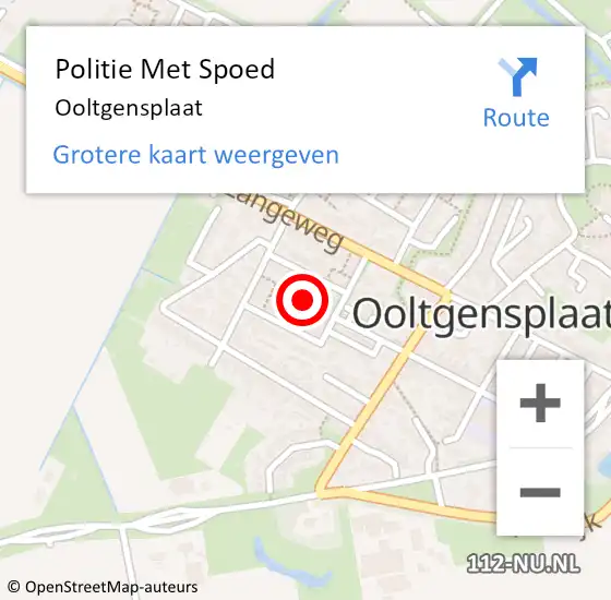 Locatie op kaart van de 112 melding: Politie Met Spoed Naar Ooltgensplaat op 10 juni 2021 15:20