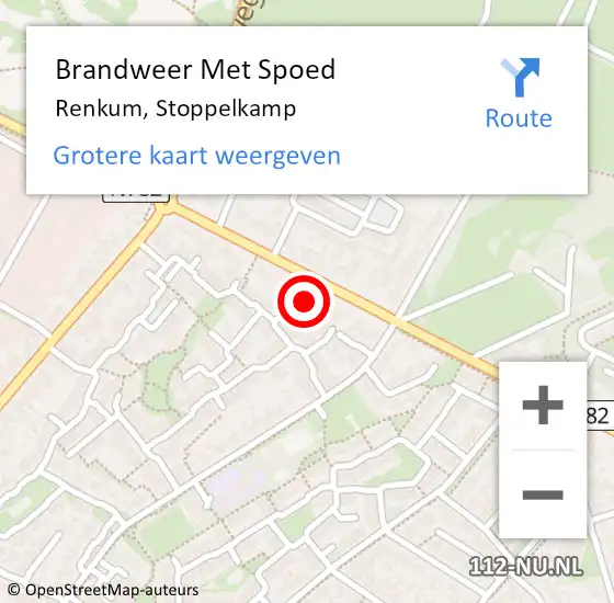 Locatie op kaart van de 112 melding: Brandweer Met Spoed Naar Renkum, Stoppelkamp op 10 juni 2021 15:47