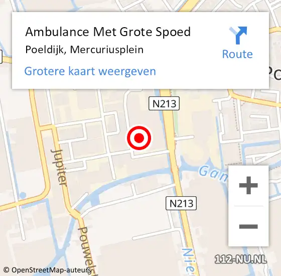 Locatie op kaart van de 112 melding: Ambulance Met Grote Spoed Naar Poeldijk, Mercuriusplein op 10 juni 2021 15:50