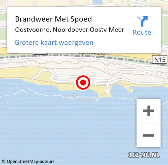 Locatie op kaart van de 112 melding: Brandweer Met Spoed Naar Oostvoorne, Noordoever Oostv Meer op 10 juni 2021 15:52