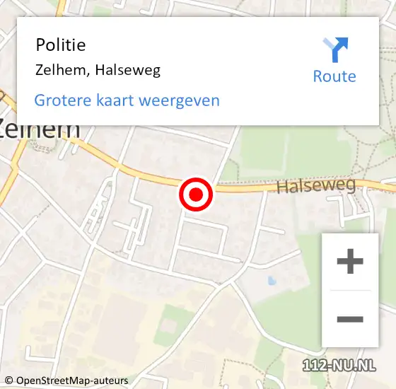 Locatie op kaart van de 112 melding: Politie Zelhem, Halseweg op 10 juni 2021 16:25