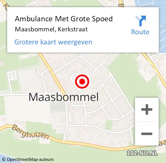 Locatie op kaart van de 112 melding: Ambulance Met Grote Spoed Naar Maasbommel, Kerkstraat op 10 juni 2021 16:26