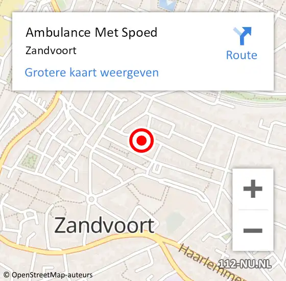 Locatie op kaart van de 112 melding: Ambulance Met Spoed Naar Zandvoort op 10 juni 2021 16:31