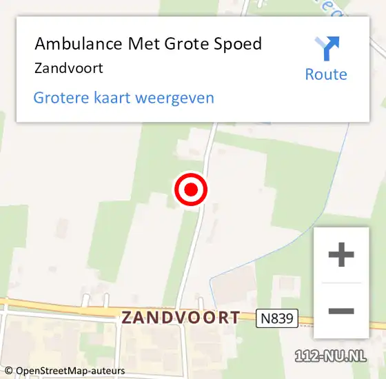 Locatie op kaart van de 112 melding: Ambulance Met Grote Spoed Naar Zandvoort op 10 juni 2021 16:35