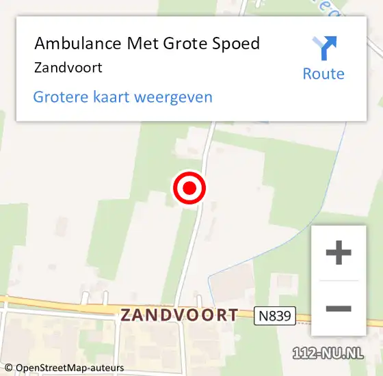 Locatie op kaart van de 112 melding: Ambulance Met Grote Spoed Naar Zandvoort op 10 juni 2021 16:36