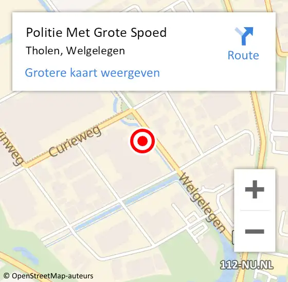 Locatie op kaart van de 112 melding: Politie Met Grote Spoed Naar Tholen, Welgelegen op 10 juni 2021 16:49