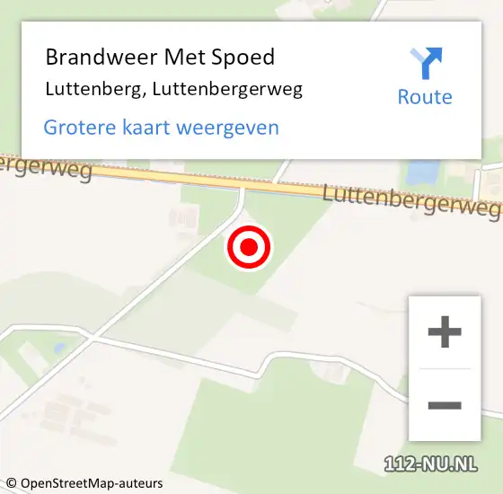 Locatie op kaart van de 112 melding: Brandweer Met Spoed Naar Luttenberg, Luttenbergerweg op 10 juni 2021 17:49