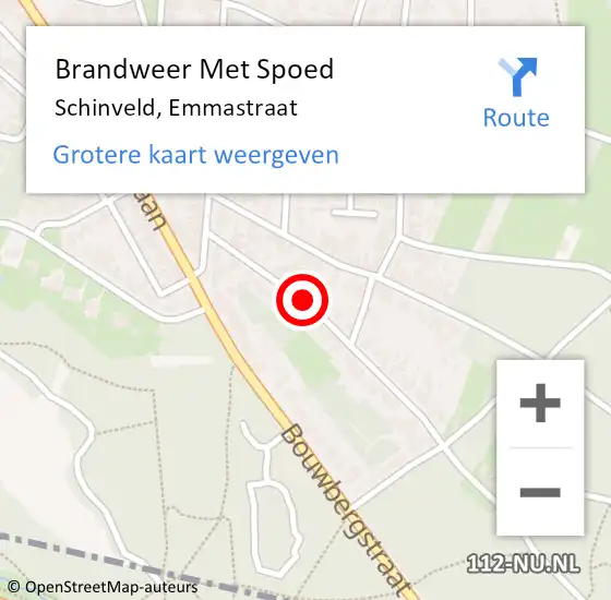 Locatie op kaart van de 112 melding: Brandweer Met Spoed Naar Schinveld, Emmastraat op 10 juni 2021 18:00