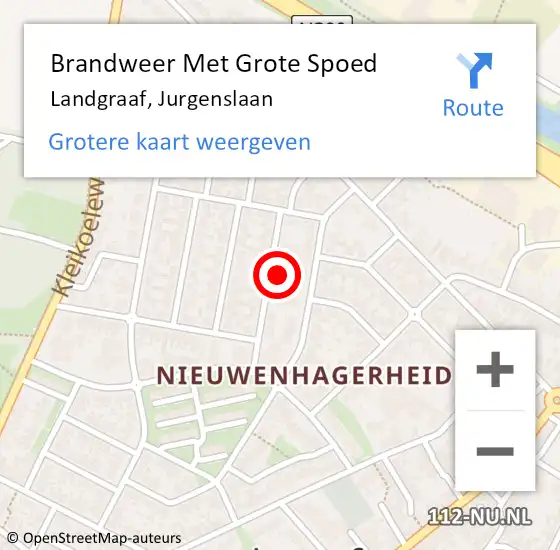 Locatie op kaart van de 112 melding: Brandweer Met Grote Spoed Naar Landgraaf, Jurgenslaan op 10 juni 2021 18:06