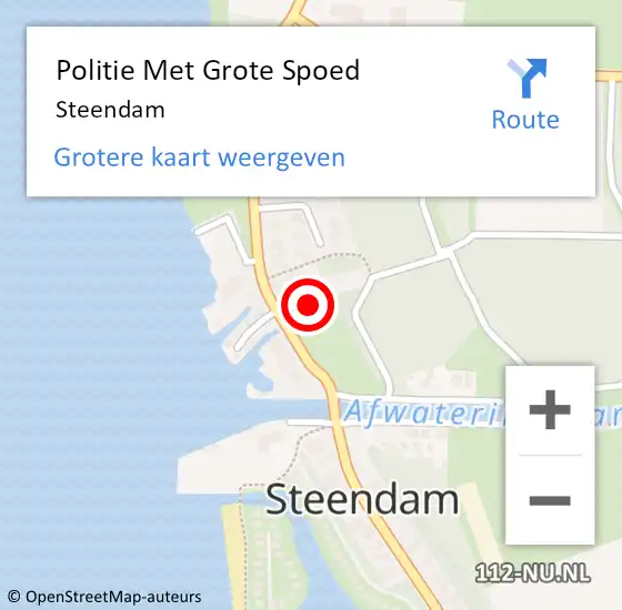 Locatie op kaart van de 112 melding: Politie Met Grote Spoed Naar Steendam op 10 juni 2021 18:25