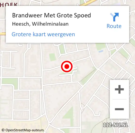 Locatie op kaart van de 112 melding: Brandweer Met Grote Spoed Naar Heesch, Wilhelminalaan op 10 juni 2021 18:42