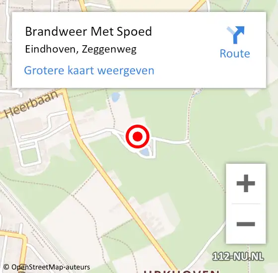 Locatie op kaart van de 112 melding: Brandweer Met Spoed Naar Eindhoven, Zeggenweg op 10 juni 2021 19:02